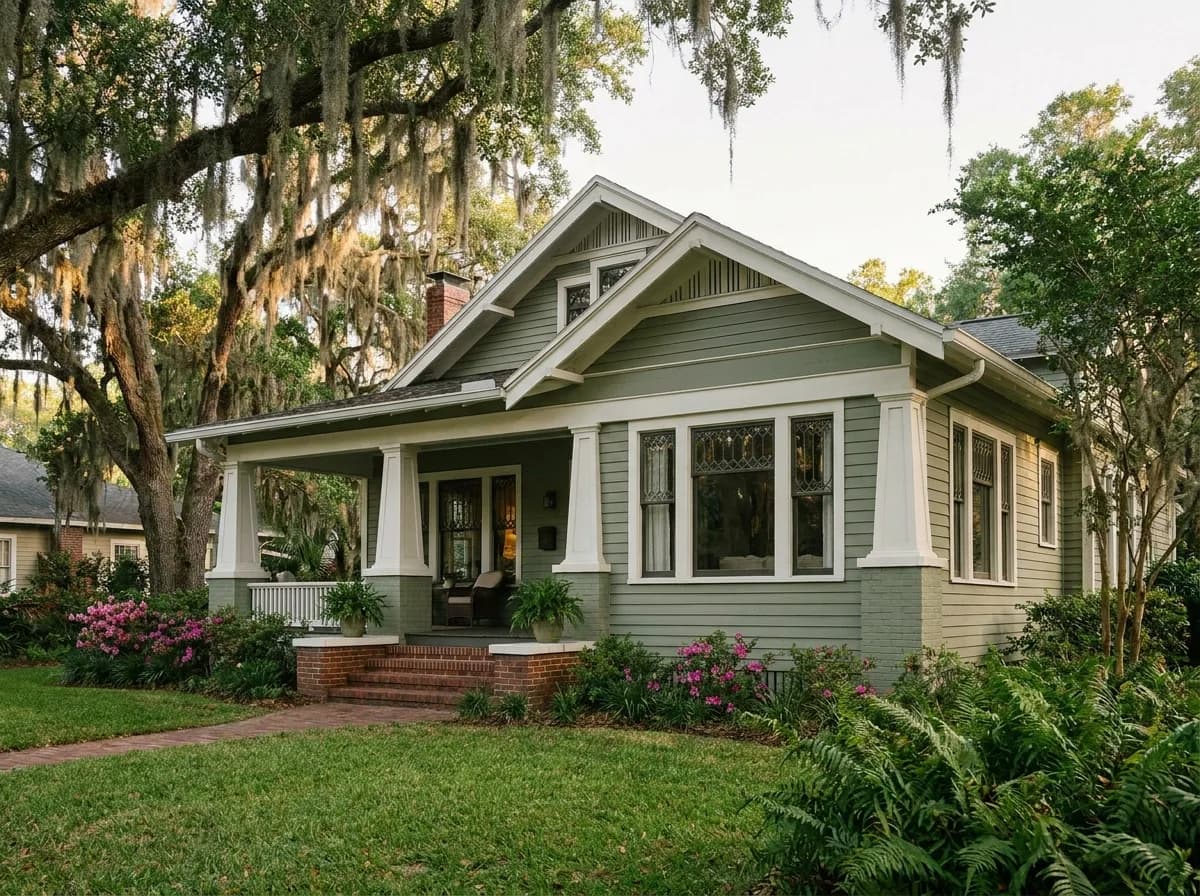 Restored historic St. Petersburg home with a wraparound porch, finished by Coastal Lane